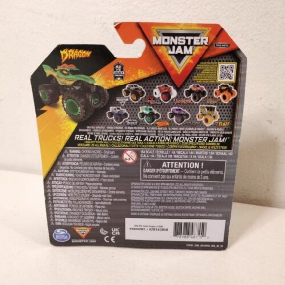 Monster Jam Dragon Truck Green 1/64 Kids Toy Car Series 32 Spin Master 2023 NEW - Picture 7 of 7